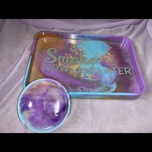 Rolling tray and ash tray set